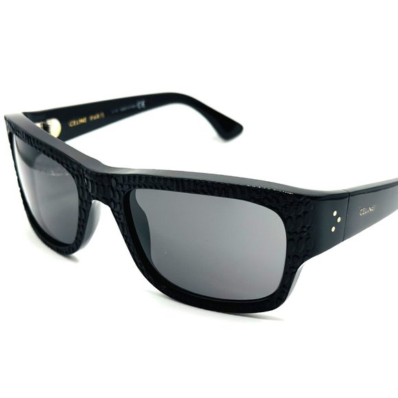 NEW AUTHENTIC CELINE CL4079IL 02A Black/Smoke Unisex Sunglasses 56mm - Picture 1 of 8